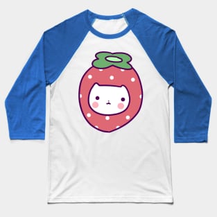 Strawberry Cat Face Baseball T-Shirt